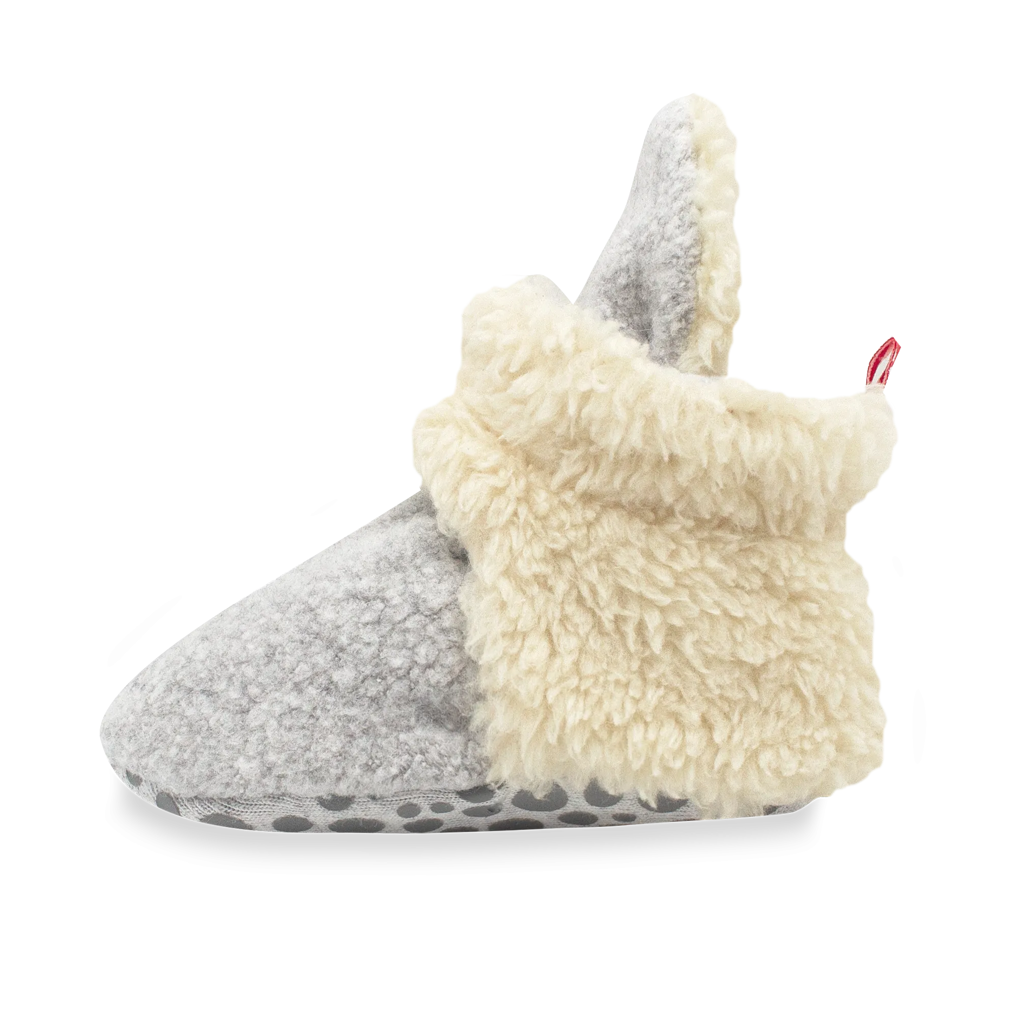 Cozie Furry Gripper Baby Bootie - Heather Gray