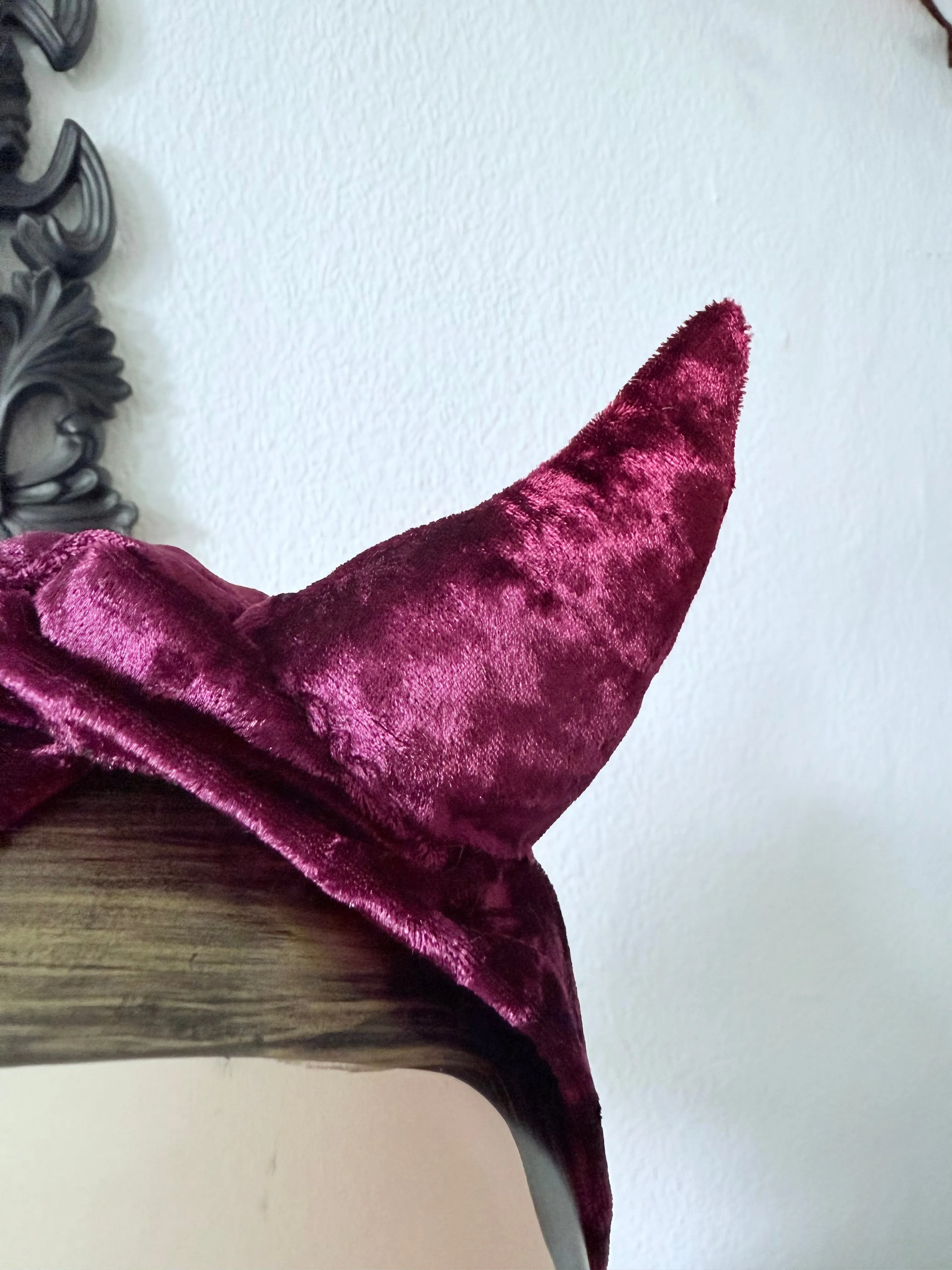 Devil Turban in Magenta Crushed Velvet