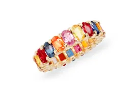 Eternity Ring Multicolor Sapphires & Yellow Gold