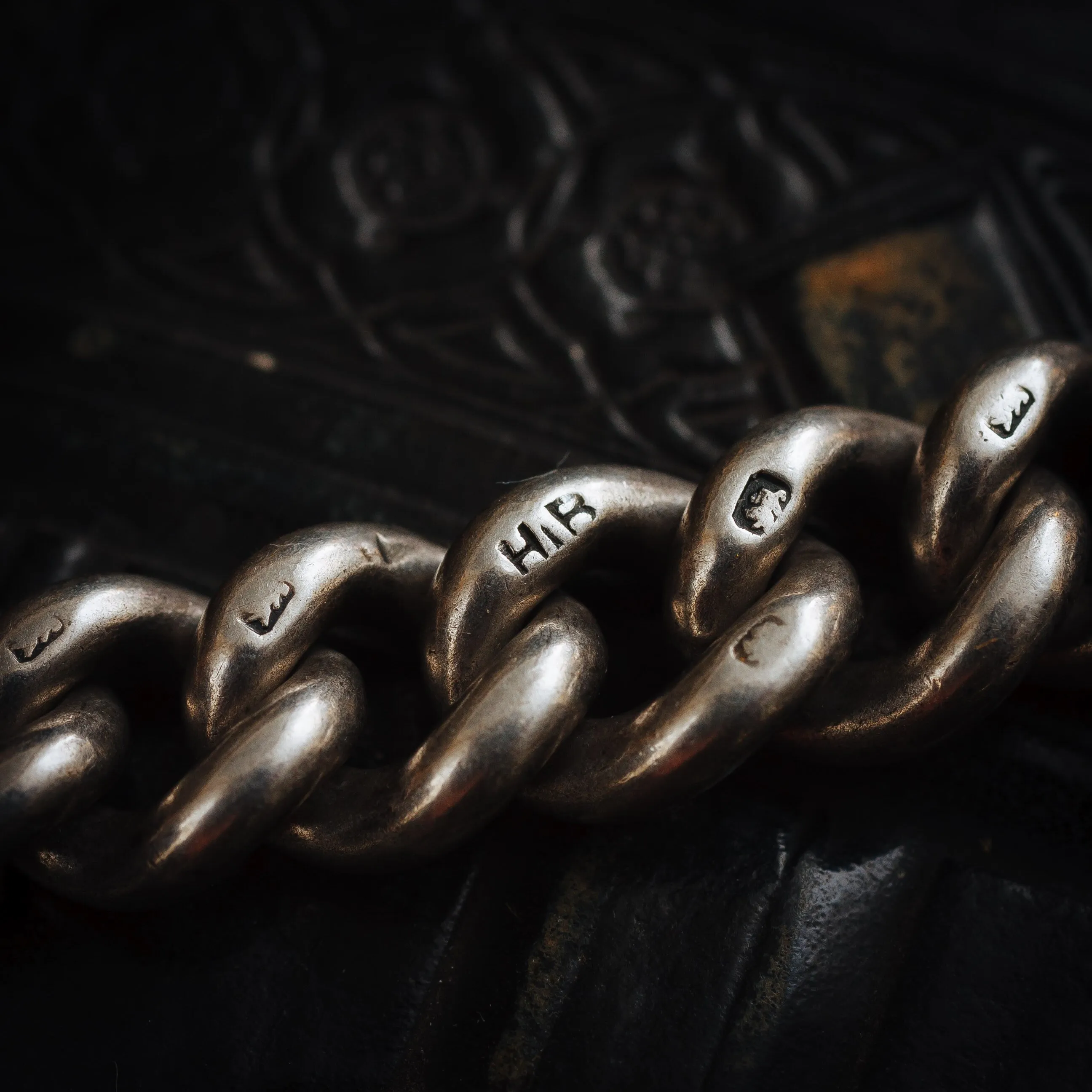 Fabulous Antique Date 1893 Silver 'Albert' Watch Chain with Lucky Sixpence