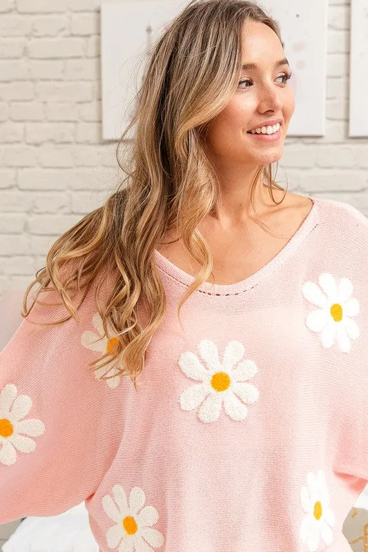 Flower Embroidery Loose Fit Top