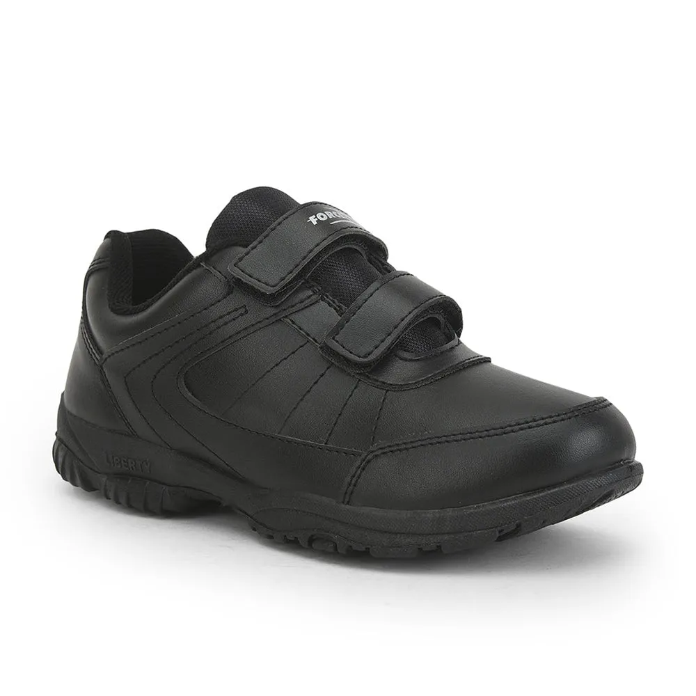 Force 10 (Black) Velcro School Shoes For Kids SCHZONE-DV By Liberty