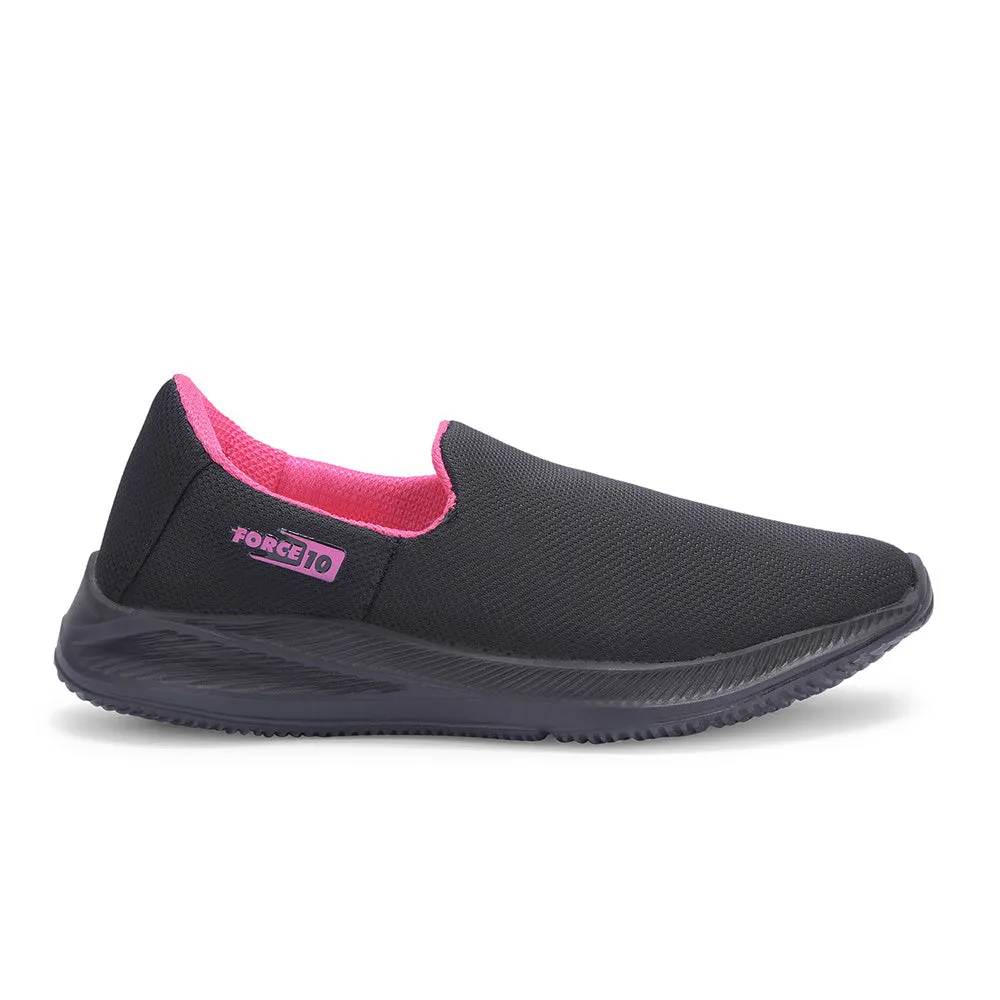 Force 10 Casual Black Non Lacing Shoes For Women ESBELL-2 By Liberty