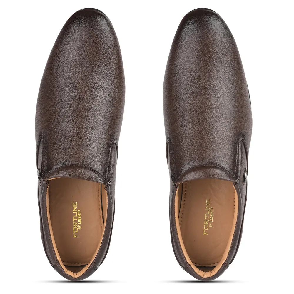 Fortune (Brown) Formal Slip on Shoes For Men UVL-31 By Liberty