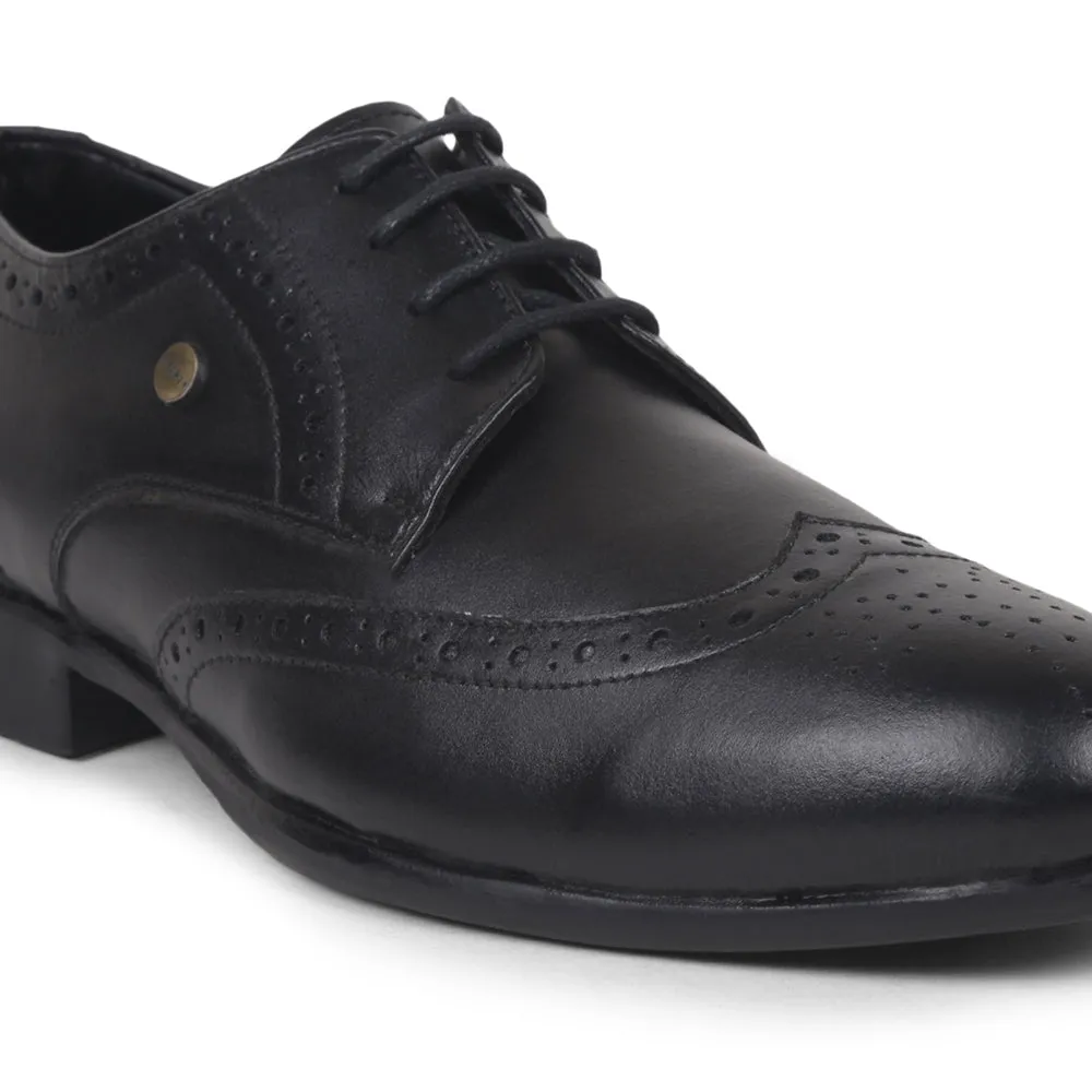 Fortune By Liberty Men BELGIUM01E Black Formal Brogue Lacing Shoes