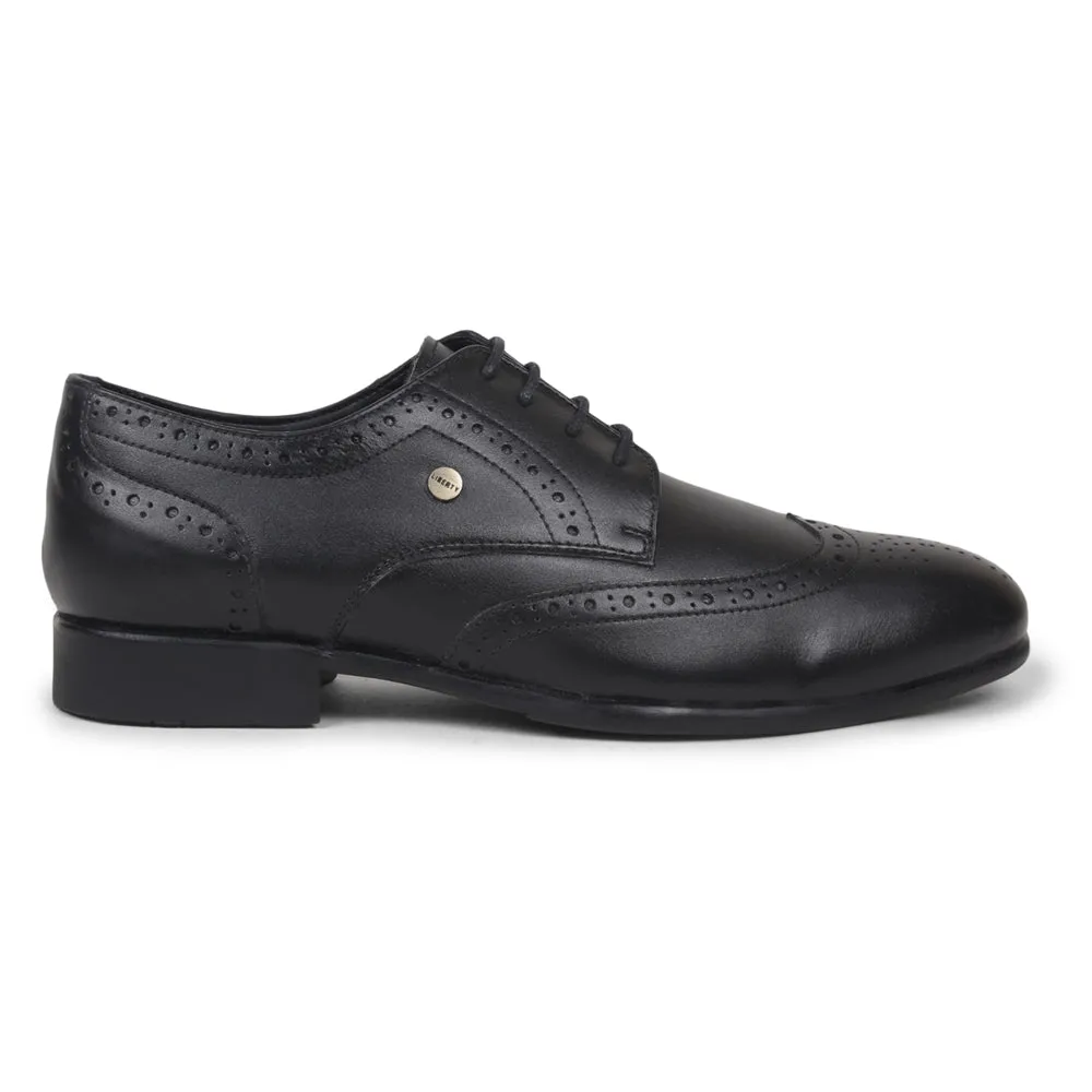 Fortune By Liberty Men BELGIUM01E Black Formal Brogue Lacing Shoes