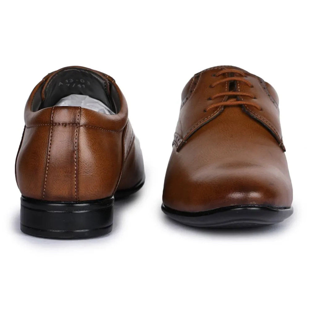 Fortune (Tan) Derby Shoes For Men A13-03 By Liberty