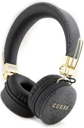 Guess Wireless Headphones 4G PU Leather with Metal Logo Black - GUBH704GEMK