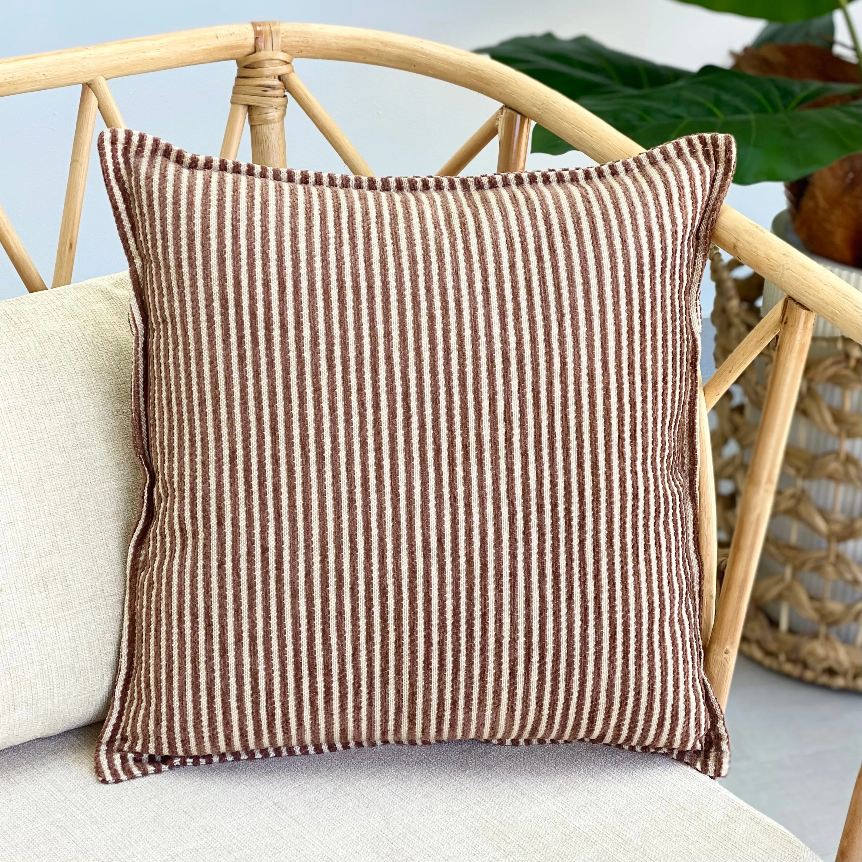 Hazel Brown Grooves Pillow