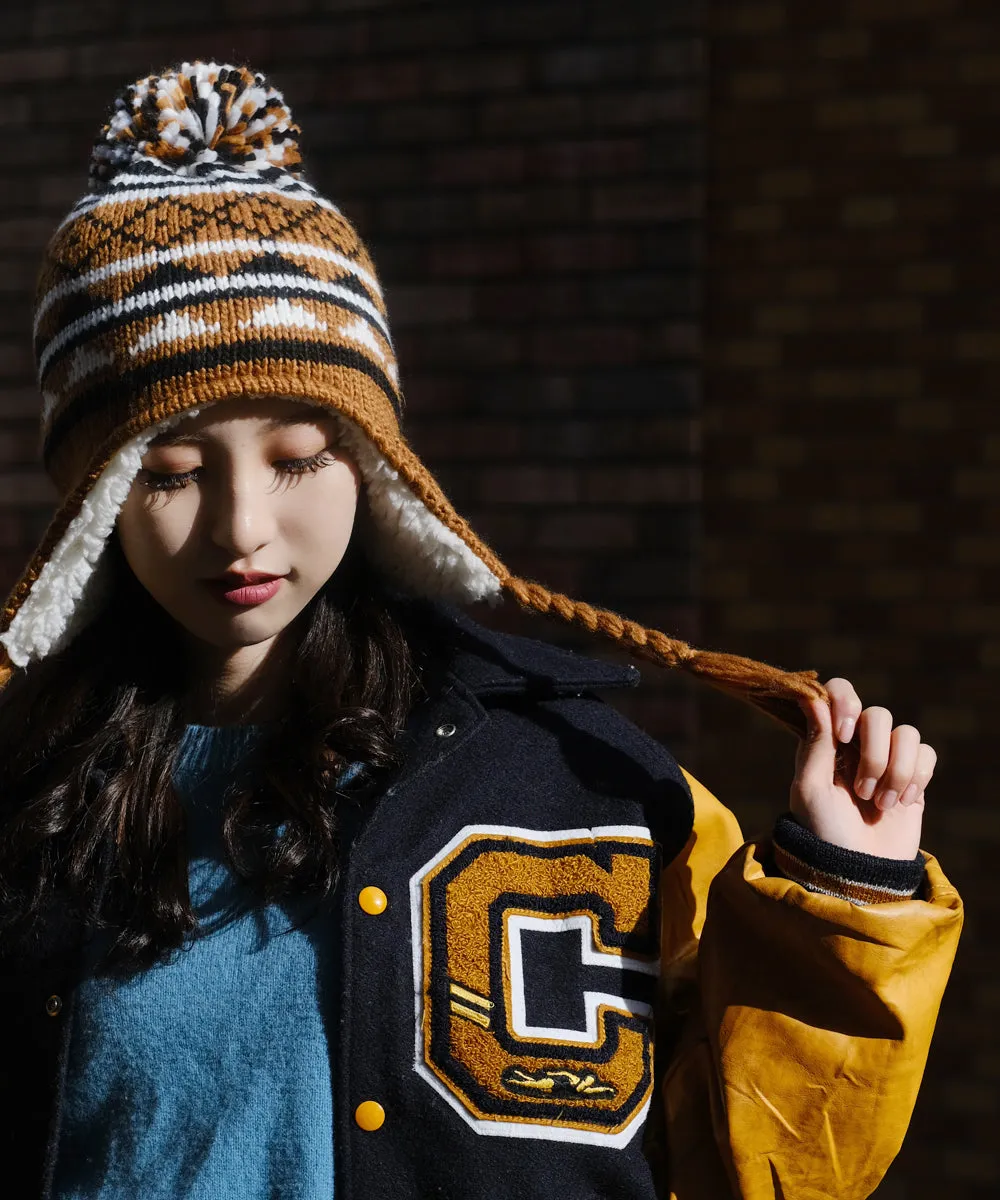 HOMEGAME - POM KNIT BEANIE NORDIC BROWN【HG231405】