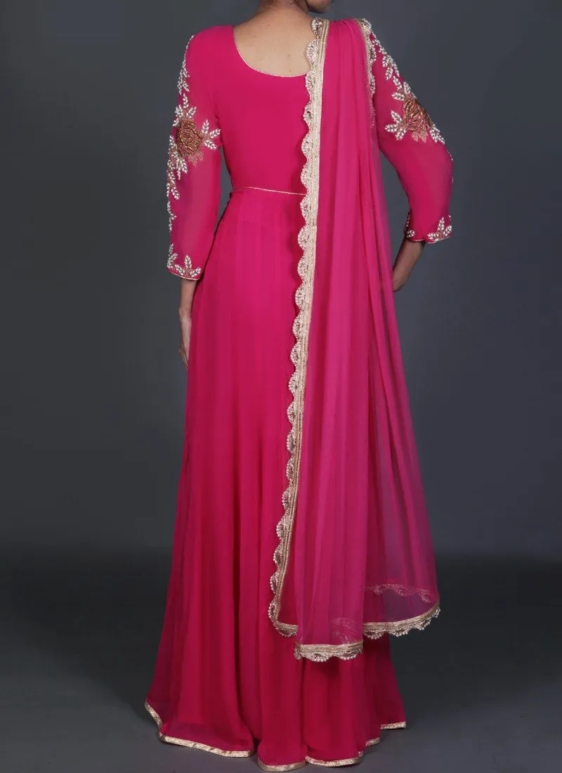 Hot Pink Embroidered Anarkali