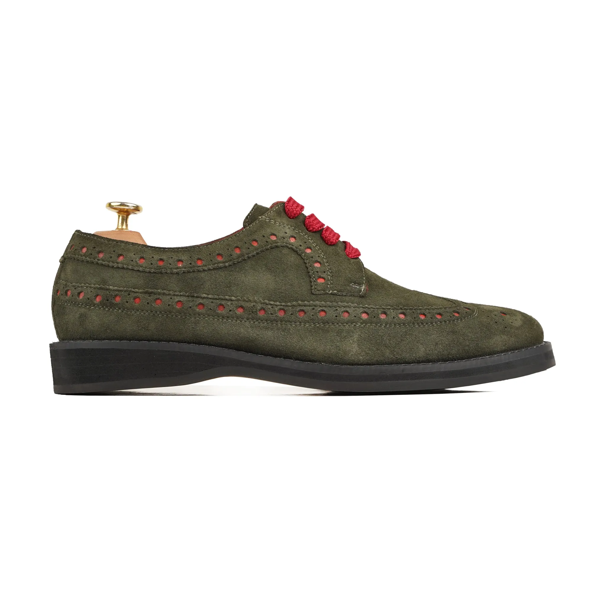 Jack - Men's Olive Green Kid Suede Derby Shoe