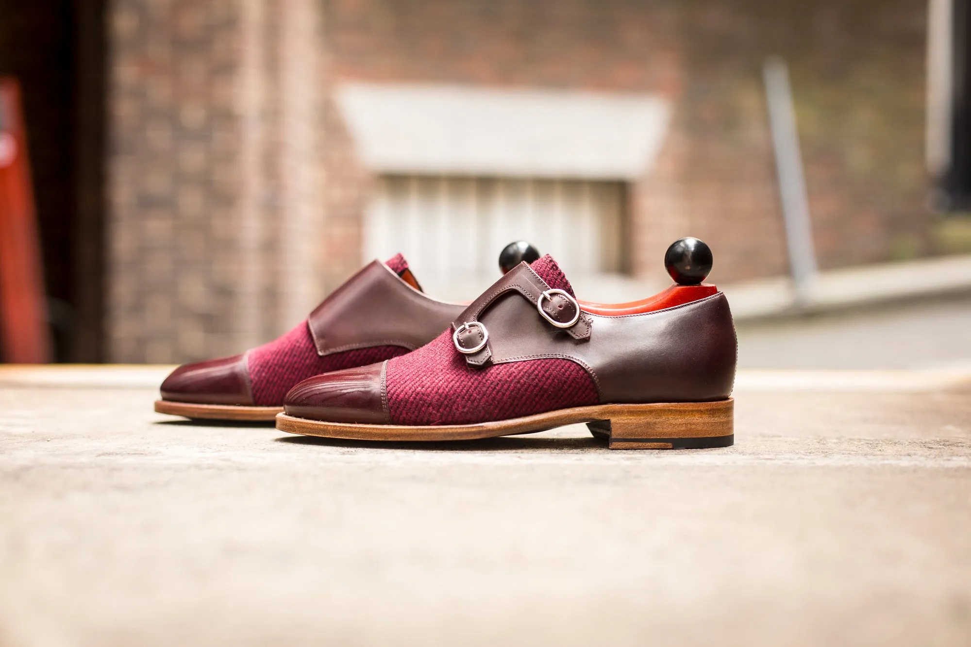 Kent - MTO - Burgundy Calf / Red Poulsbo - TMG Last - Natural Single Leather Sole