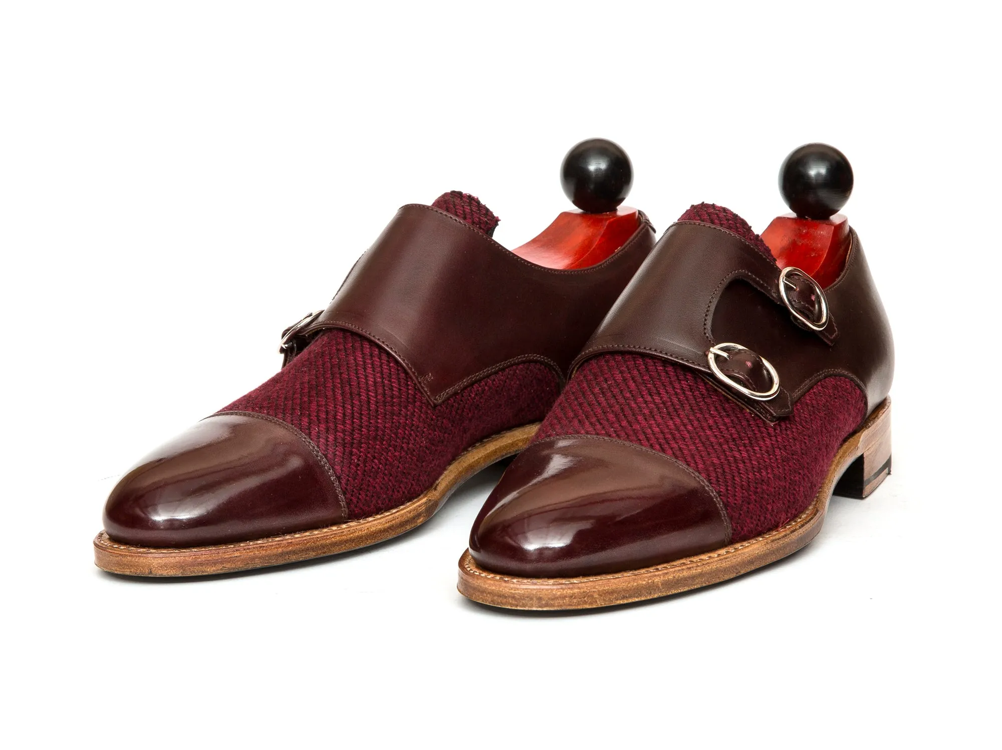 Kent - MTO - Burgundy Calf / Red Poulsbo - TMG Last - Natural Single Leather Sole