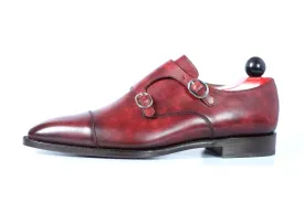 Kent - MTO - Burgundy Marble Patina - LPB Last - Single Leather Sole