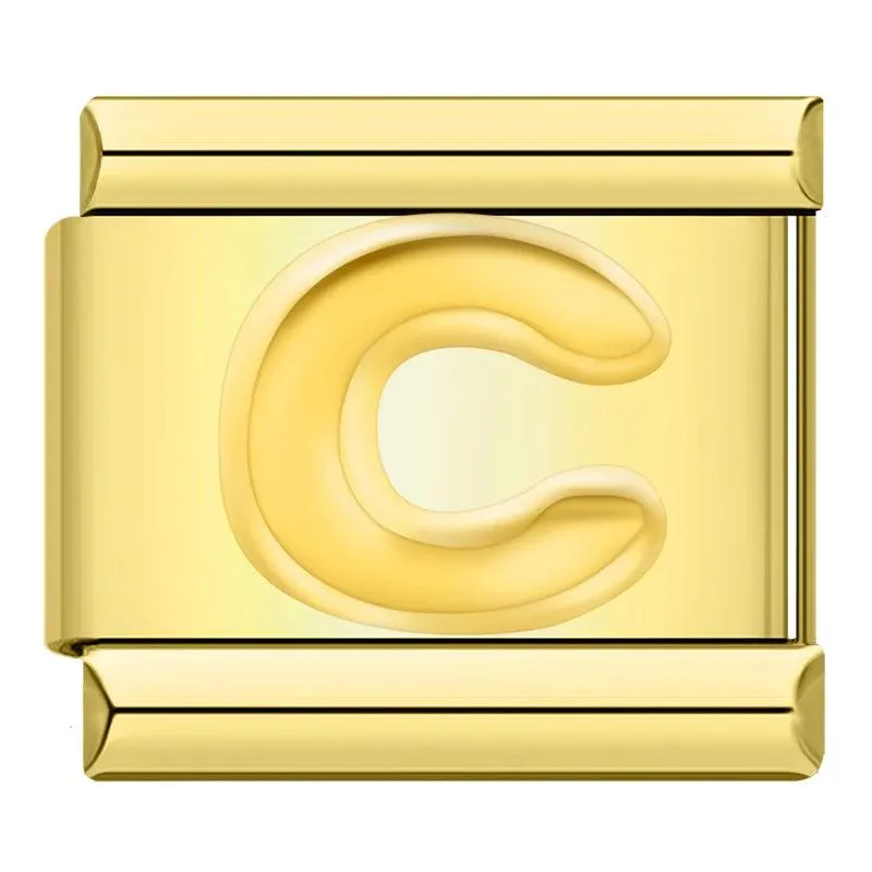 Letter C in Gold, on Gold