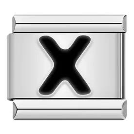 Letter X in Black, on Silver