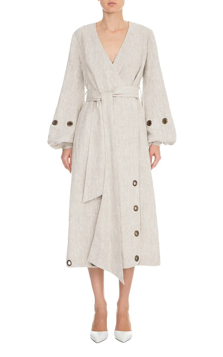 Long Sleeve Linen Dress