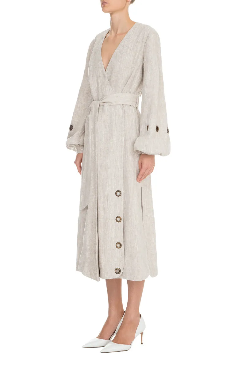 Long Sleeve Linen Dress