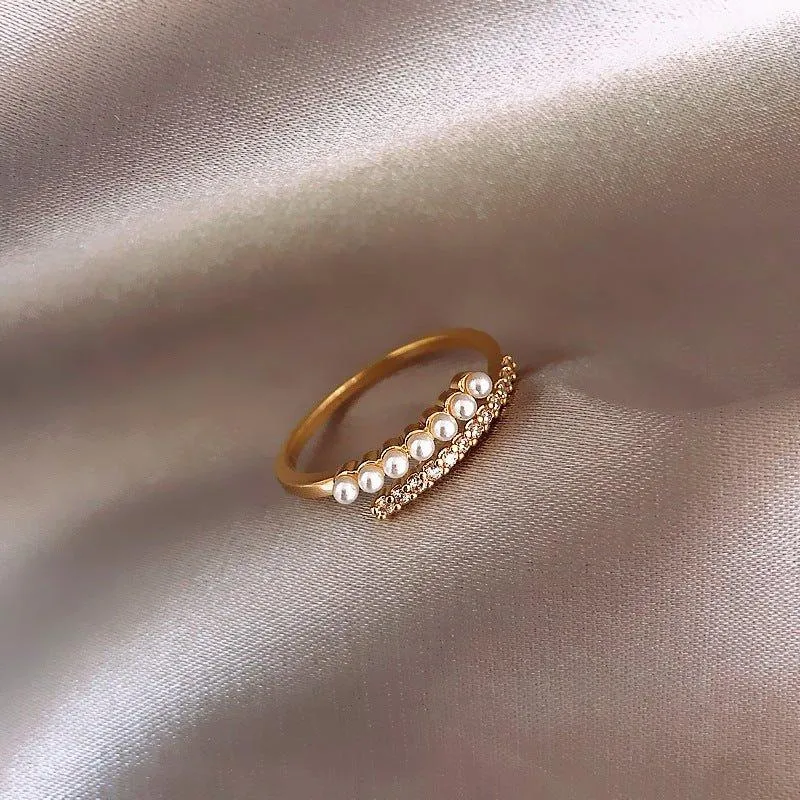 MAC159 Simple Personalized Pearl Ring