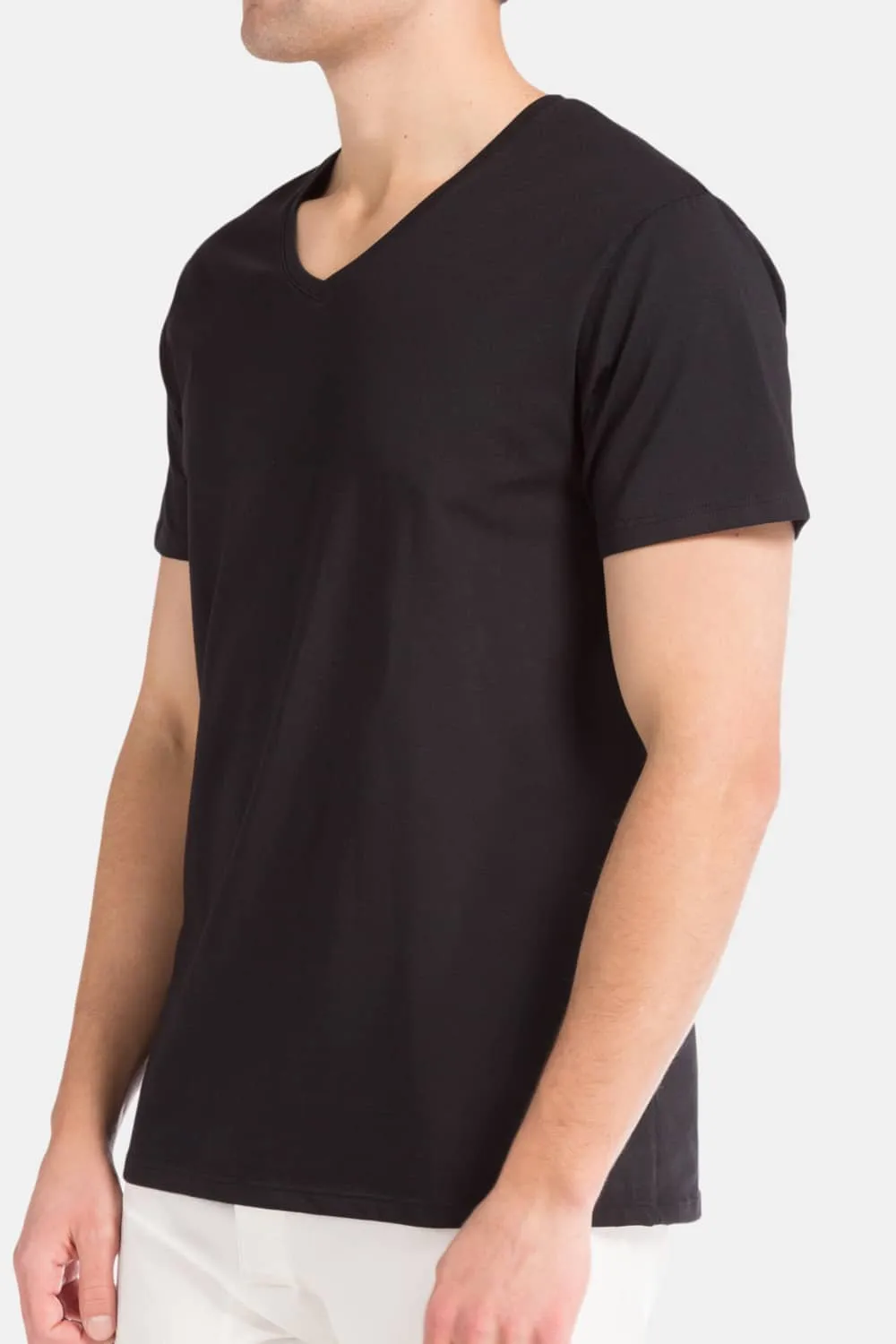 Men's Classic Fit Soft Stretch V-Neck Undershirt