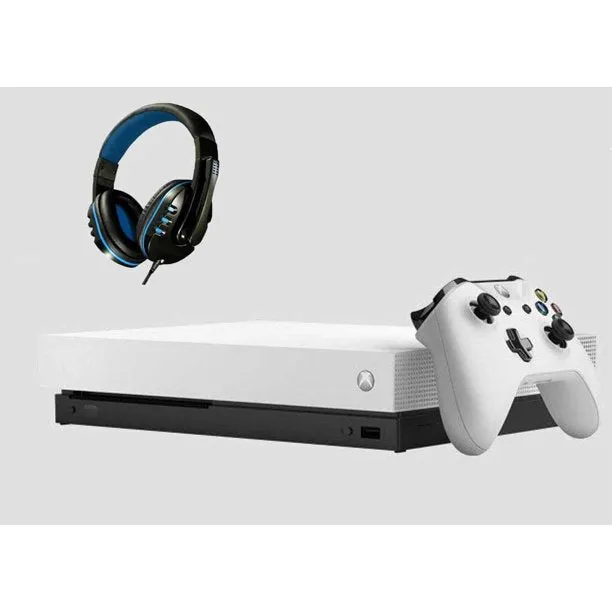 Microsoft Xbox One X 1TB Gaming Console White with BOLT AXTION Bundle Like New