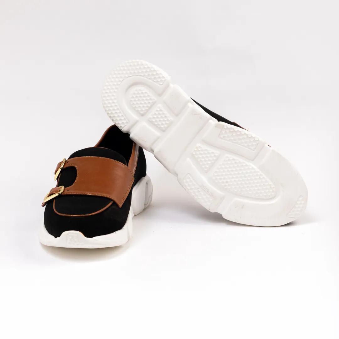 Monkstory Chunky Double Monk Sneakers - Black/Brown