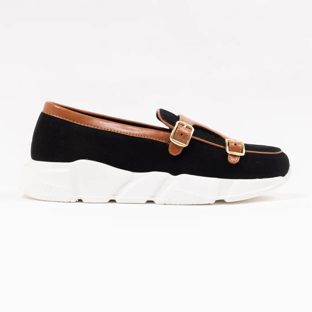 Monkstory Chunky Double Monk Sneakers - Black/Brown