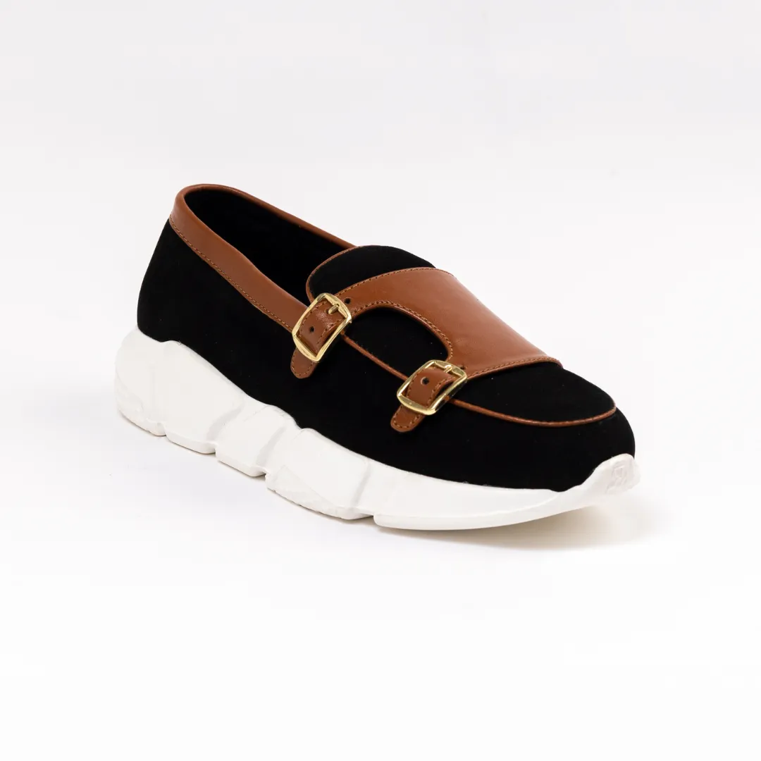 Monkstory Chunky Double Monk Sneakers - Black/Brown