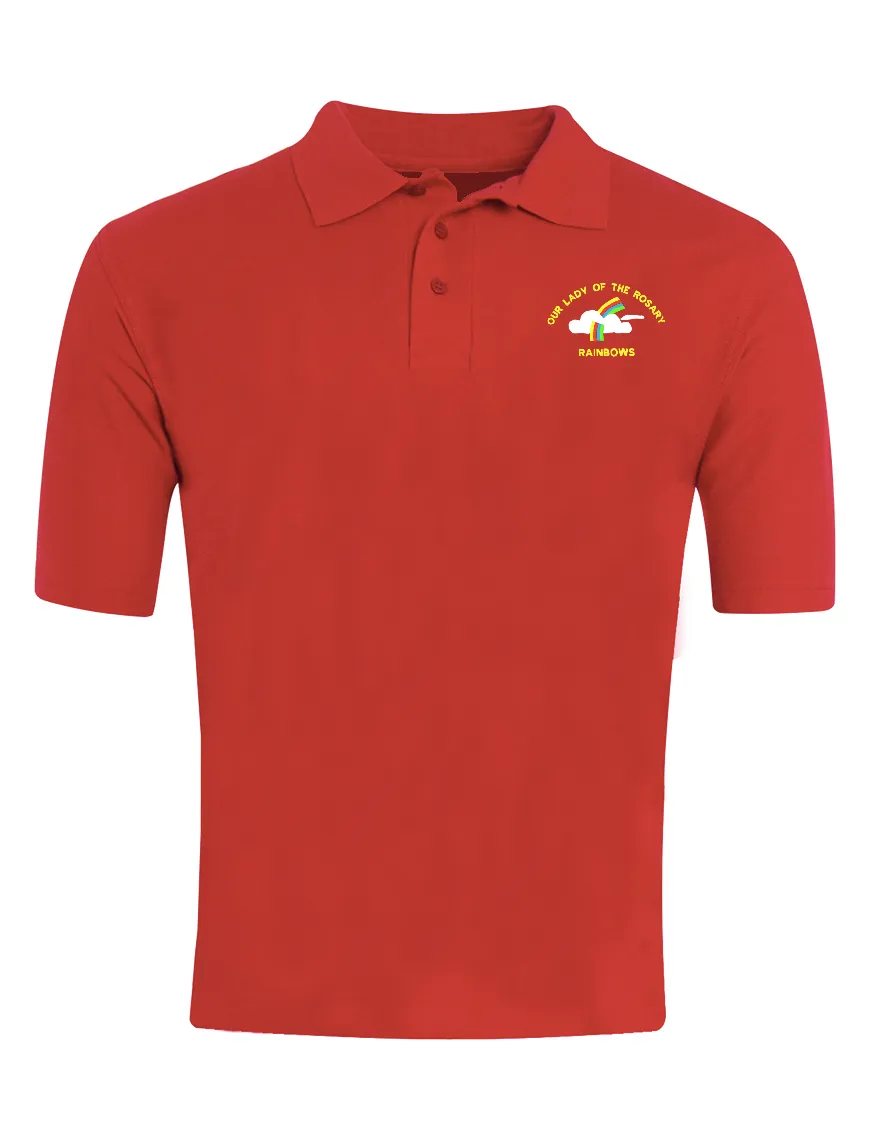 Our Lady Of The Rosary Rainbows Nursery Red Polo