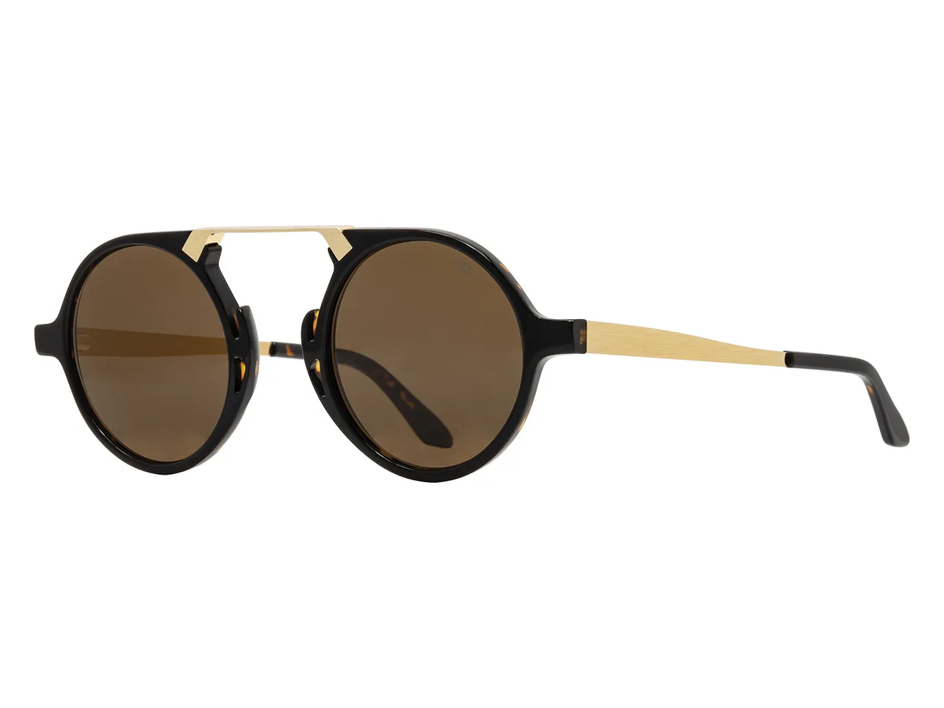 Oxford Black Tortoise & Gold Brown Nylon Lens