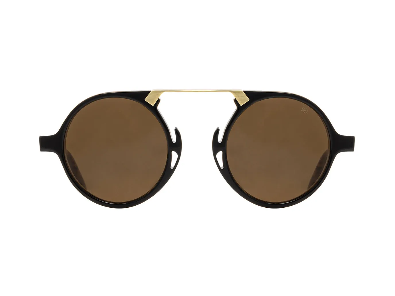 Oxford Black Tortoise & Gold Brown Nylon Lens