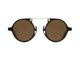 Oxford Black Tortoise & Gold Brown Nylon Lens