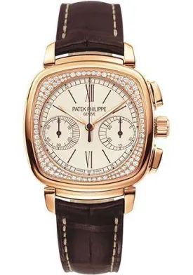 Patek Philippe 33mm Ladies First Chronograph Complicated Watch White Dial 7071R