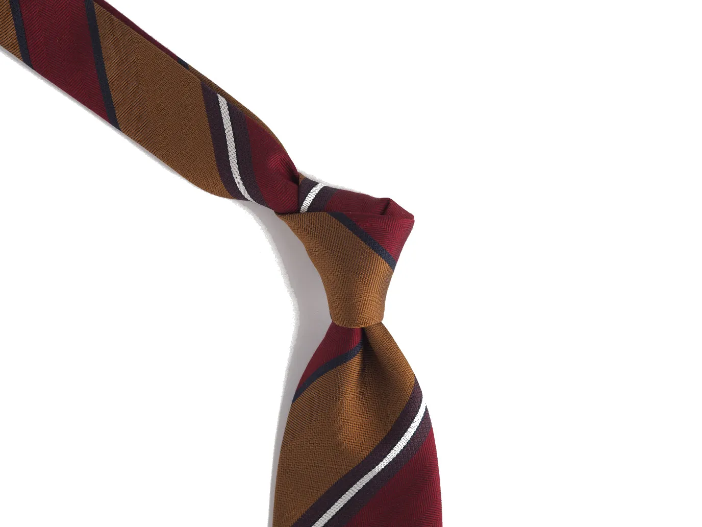 Silk Tie Repp Stripe Wide Red & Gold