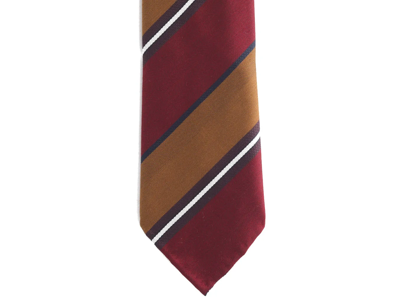 Silk Tie Repp Stripe Wide Red & Gold