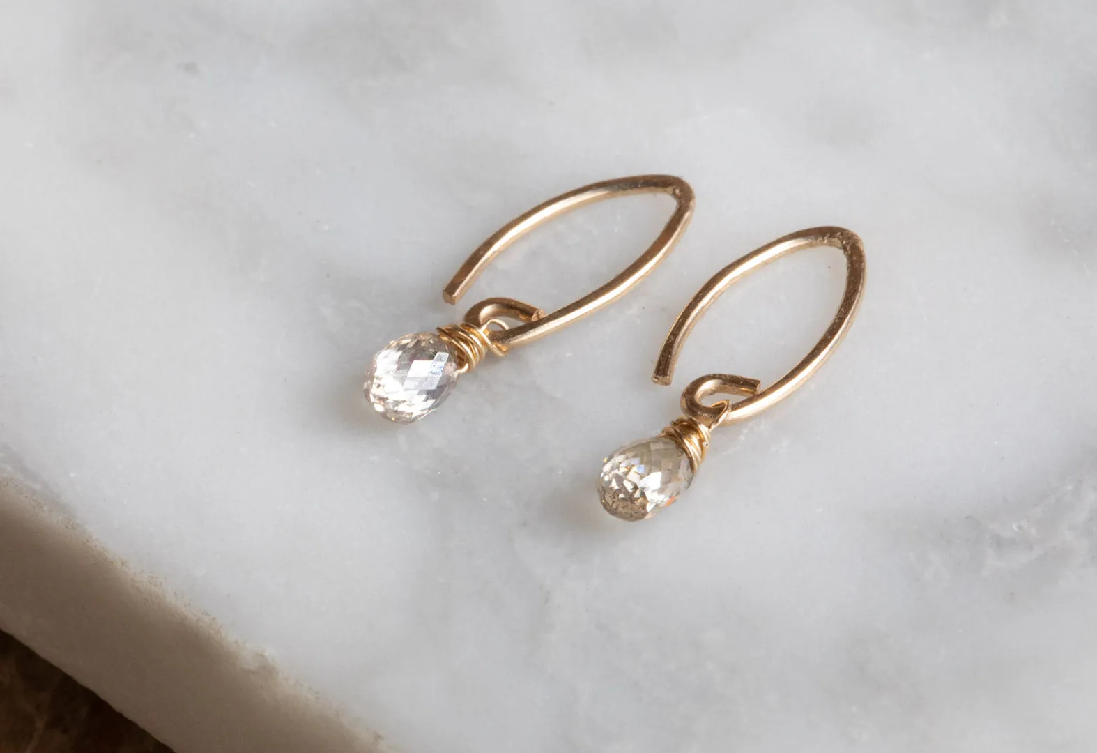 Simple Diamond Drop Earrings