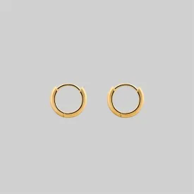 Simple Gold Clicker Hoop Earrings - 12mm