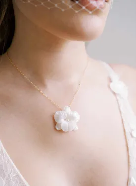 Simple orchid bridal necklace - Style #2420