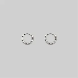 Simple Silver Clicker Hoop Earrings - 10mm