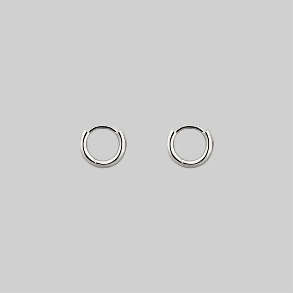 Simple Silver Clicker Hoop Earrings - 10mm