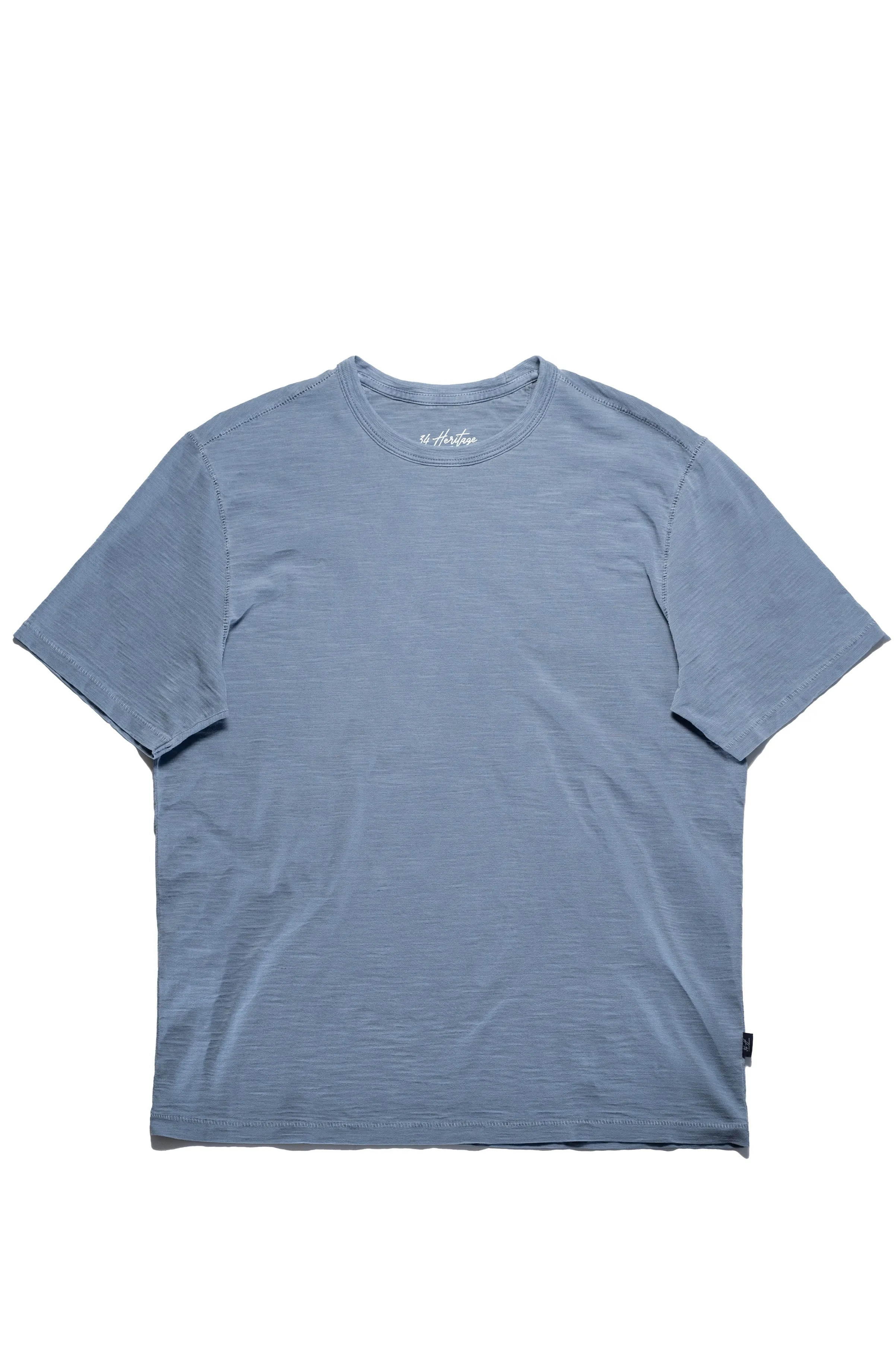 Slub Crew Neck T-Shirt in Vintage Blue