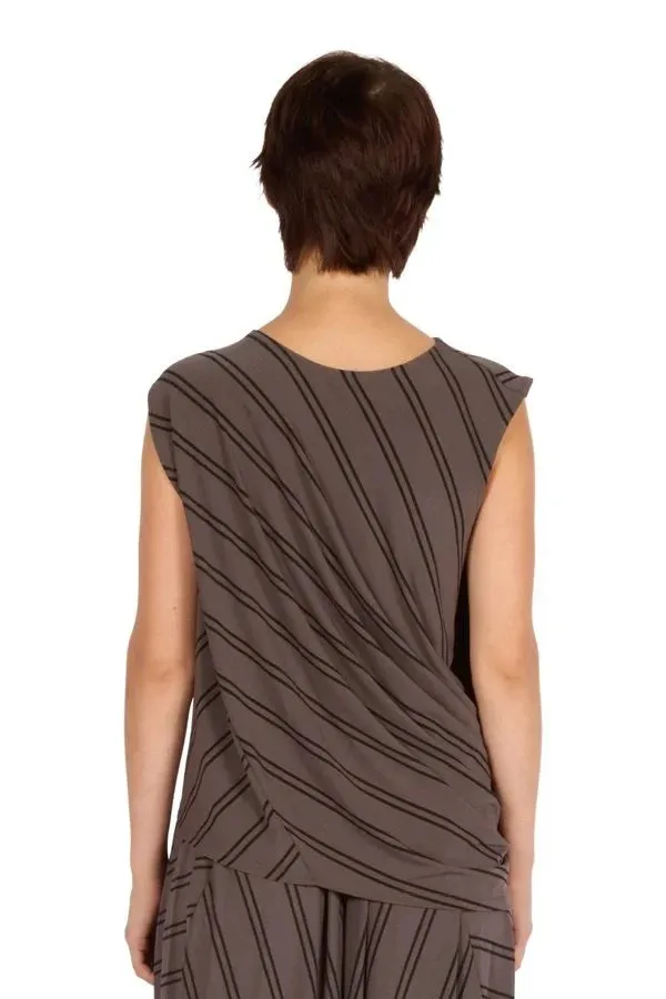 Stripe Drape Jersey Shirt