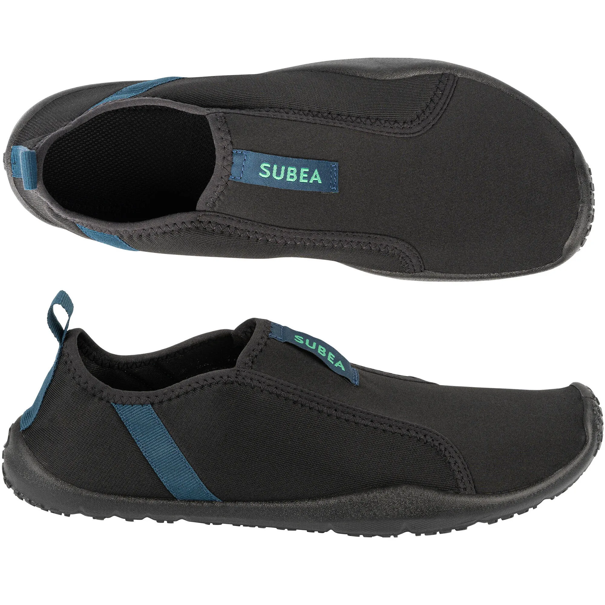 Subea Adult Elasticated Water Shoes Aquashoes 120 - Black