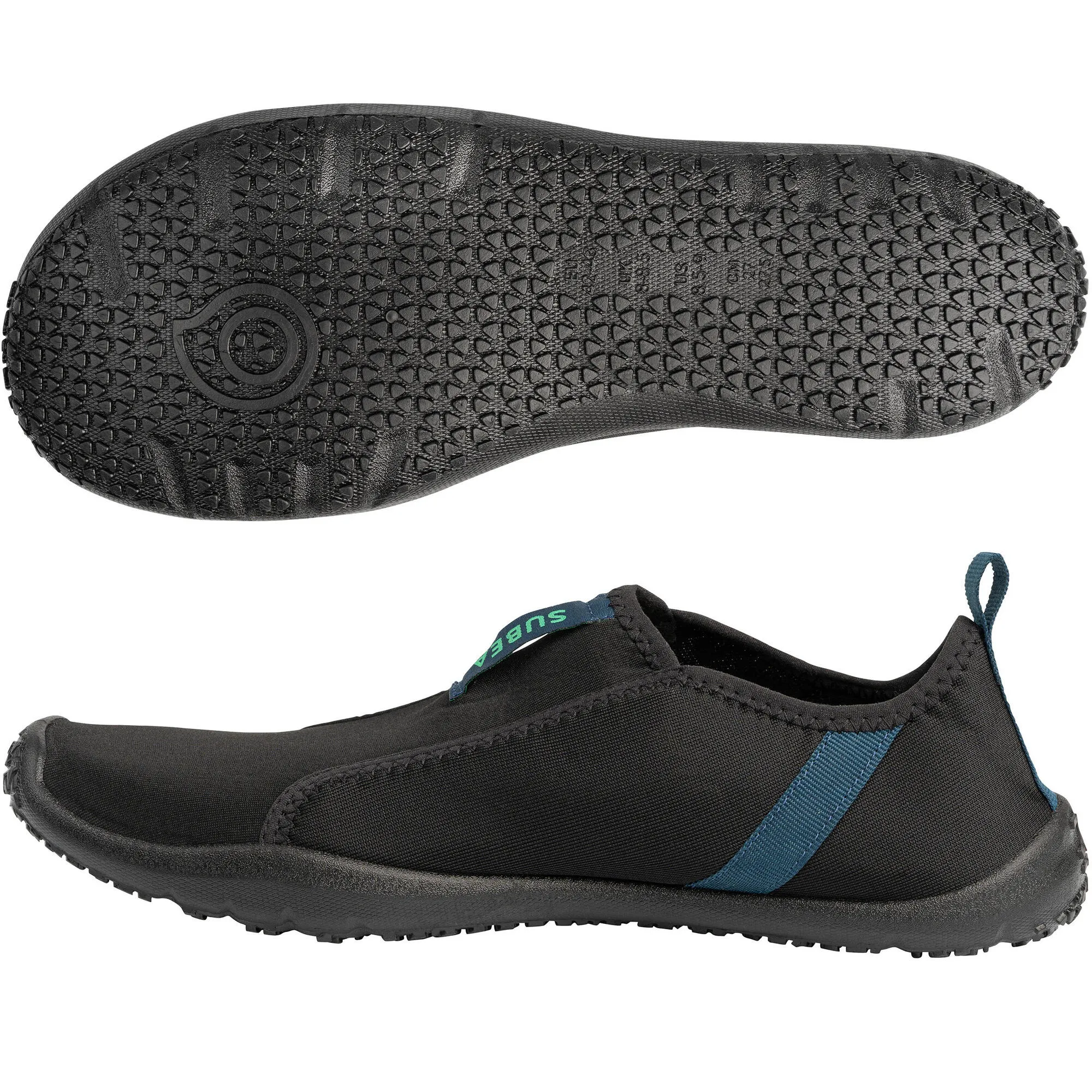 Subea Adult Elasticated Water Shoes Aquashoes 120 - Black