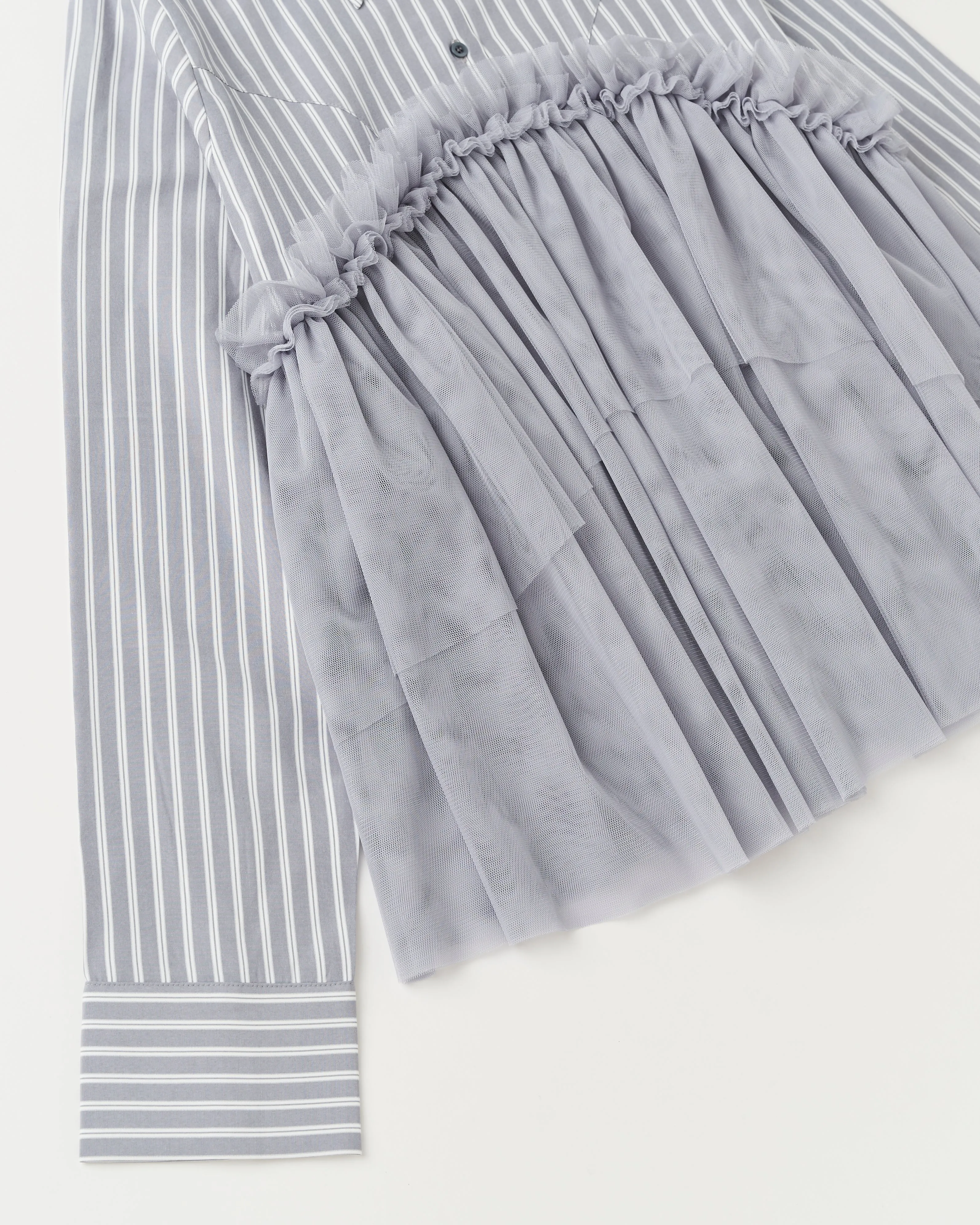 tulle docking flare shirt (gray stripe)