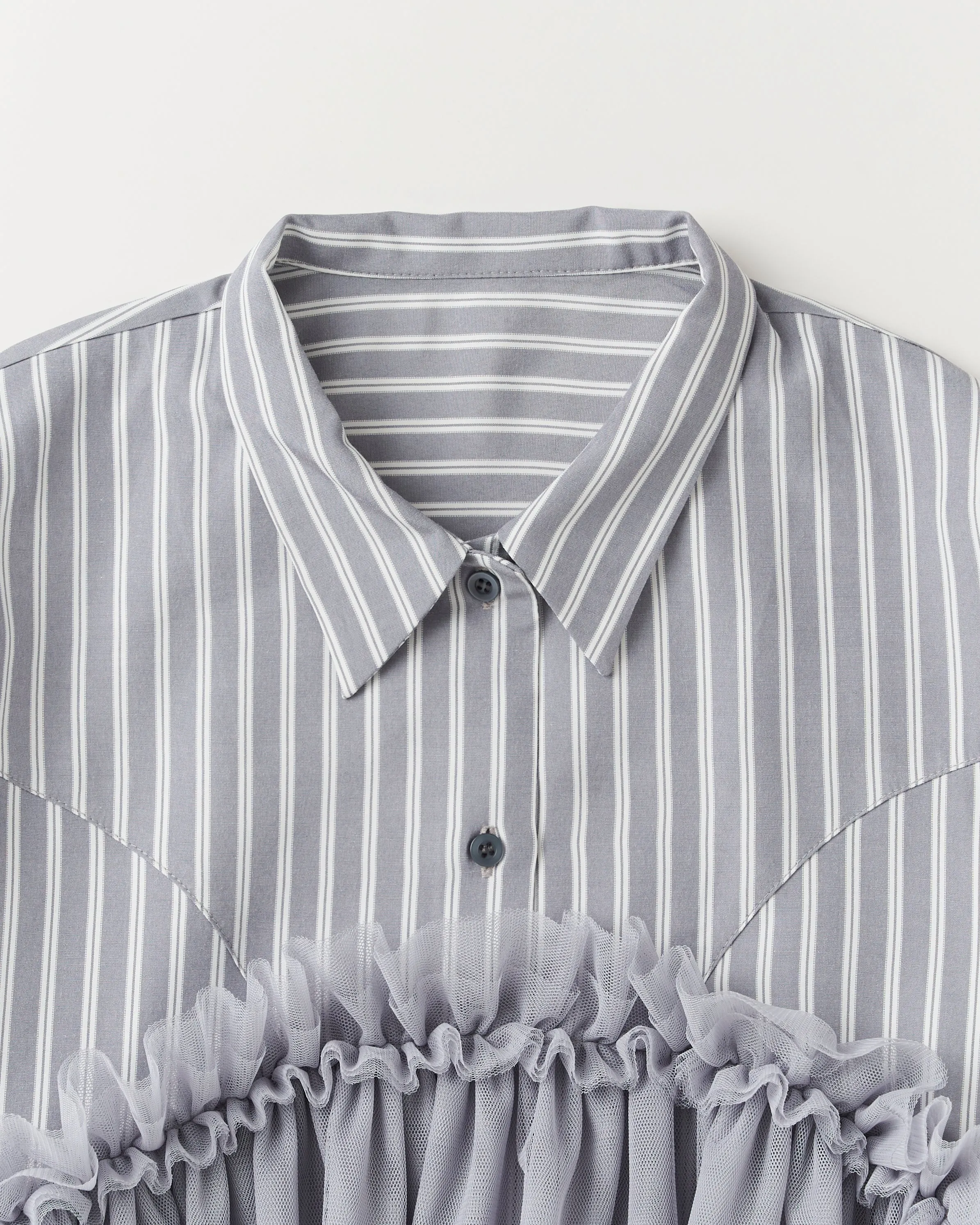 tulle docking flare shirt (gray stripe)