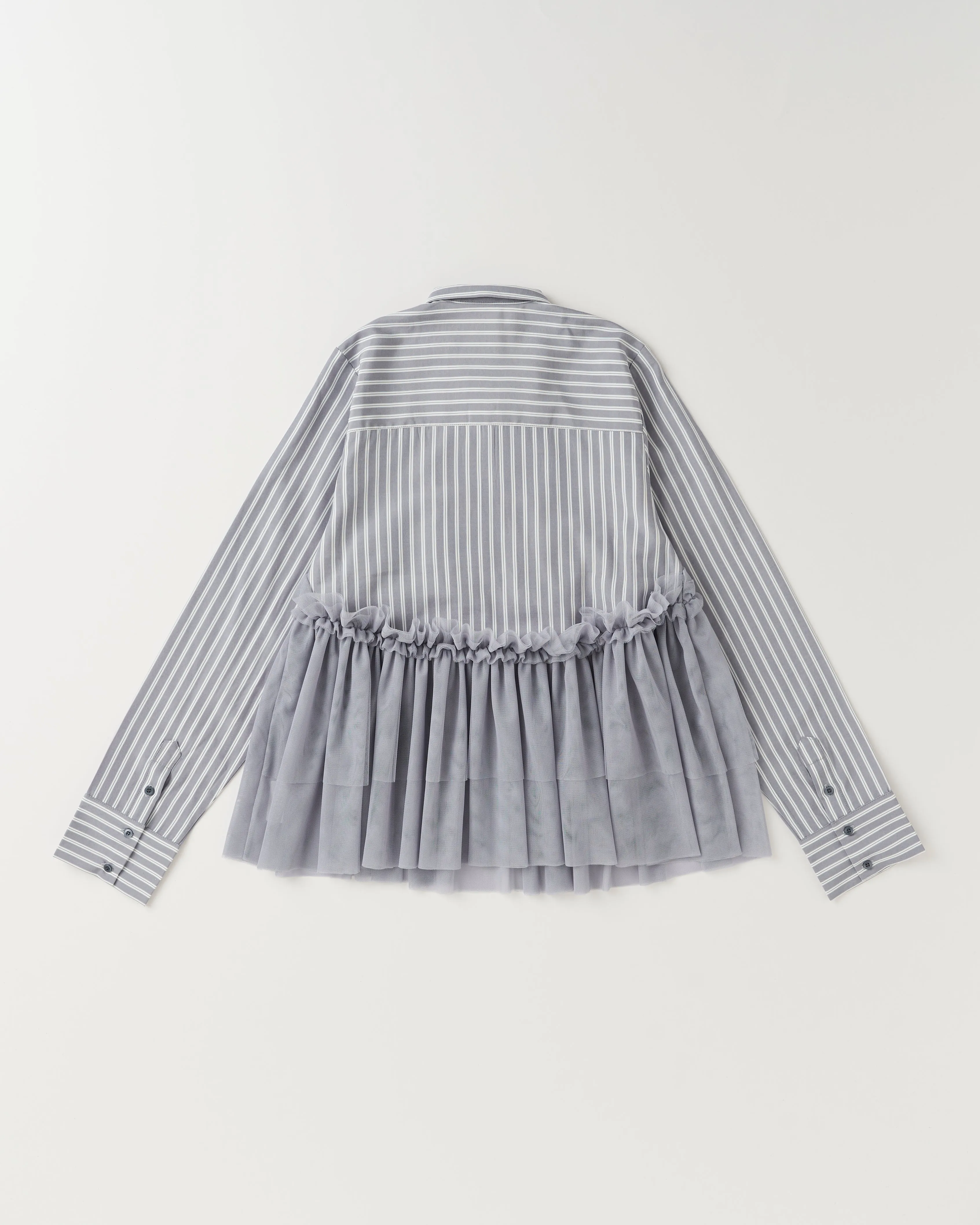 tulle docking flare shirt (gray stripe)