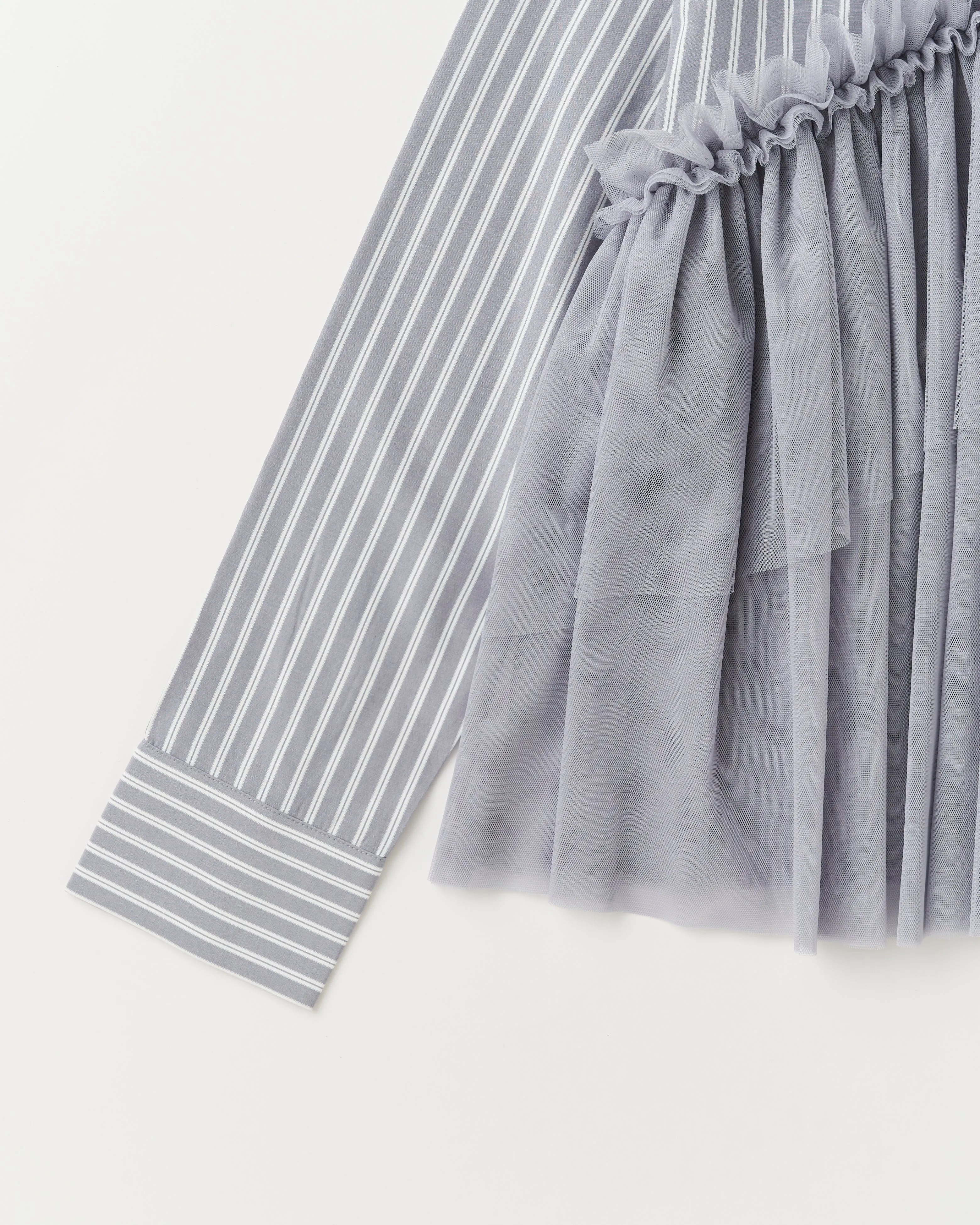 tulle docking flare shirt (gray stripe)