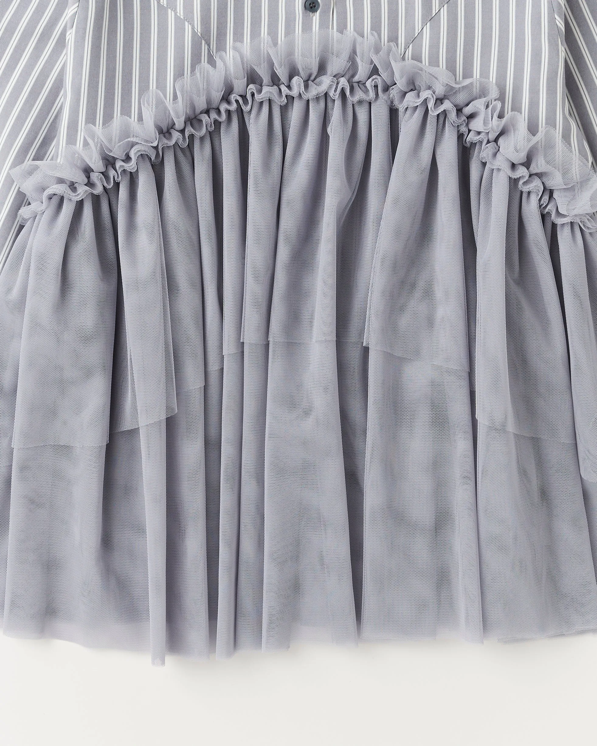 tulle docking flare shirt (gray stripe)